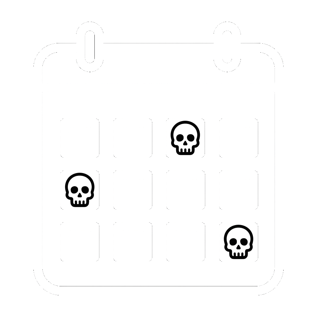Calendar with skulls icon